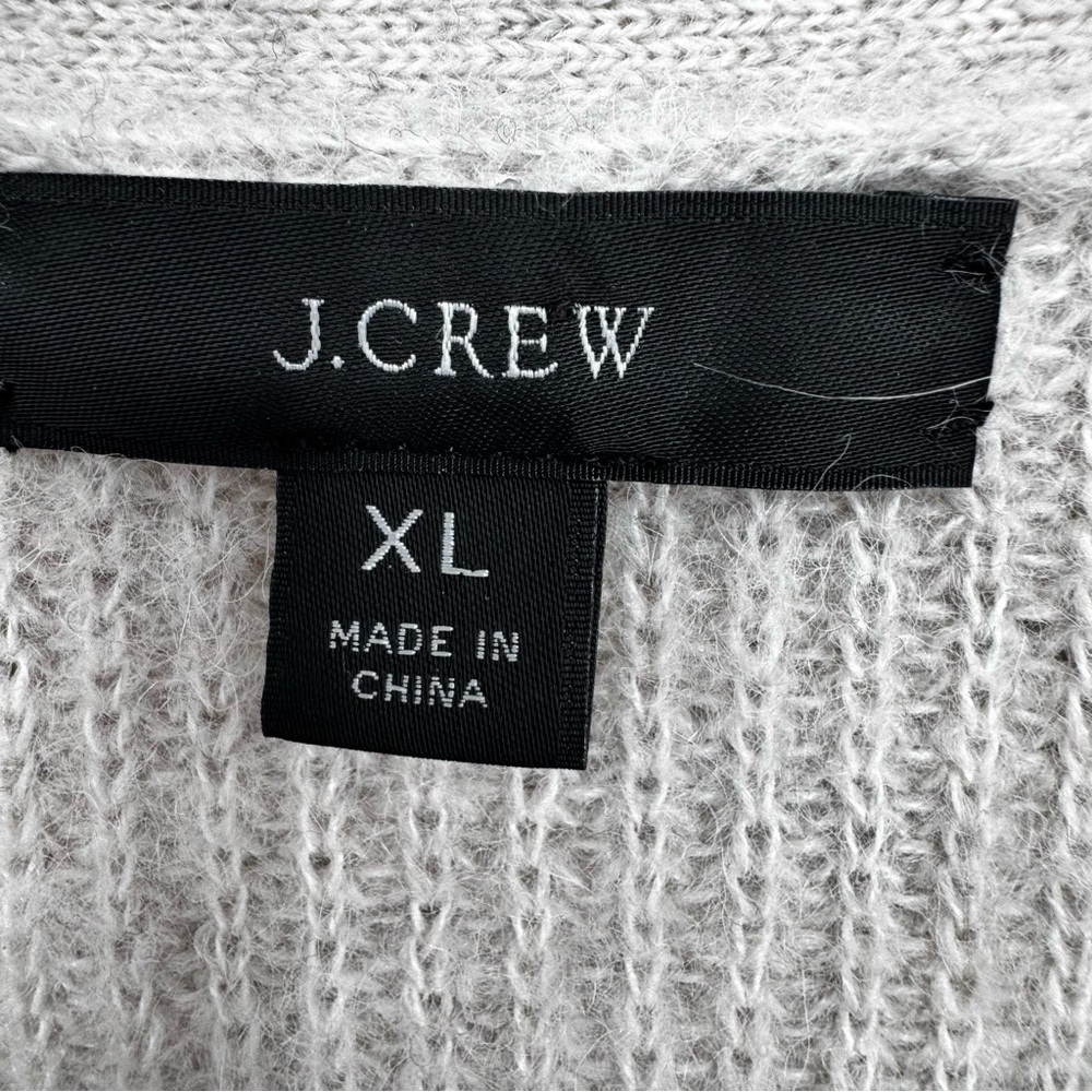 J. Crew light gray alpaca/wool blend cottagecore Cardigan Sweater - Picture 3 of 6